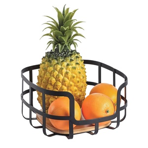 Corbeille à fruits en bois et noir 24x24x12 - Product Image 2