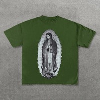 T-shirt vintage personnalisé lavé à l'acide lourd 100% coton DTG Impression numérique Boxy Cropped Graphic Distressed T-Shirt pour hommes