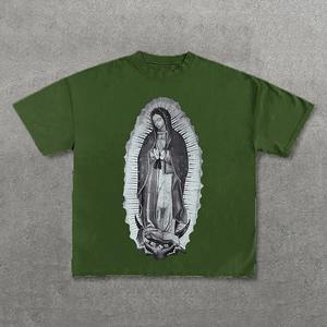 Camiseta vintage personalizada con lavado ácido, camiseta para hombre con estampado digital DTG de 100% algodón, con gráfico recortado y desgastado - Product Image 4