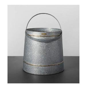 Contenedor de almacenamiento galvanizado estilo cubo Simple Premium organizador multiusos Ideal para suministros de jardín usos y uso al aire libre - Product Image 1
