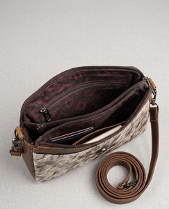 Cowhide Mini Crossbody <b>Bag</b> Genuine <b>Leather</b> Adjustable Strap Vintage Style Zipper Closure All Seasons Women's <b>Bag</b> - Product Image 3