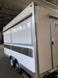 รถพ่วงบรรทุกสินค้าส่งเร็ว ราคาถูก รถขายอาหารเคลื่อนที่ รถเข็นขายอาหารริมทาง โครงเหล็กกล้าคาร์บอน รับน้ำหนักได้ 1000 กก. - Product Image 3