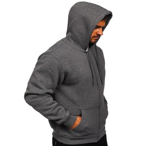 Sweat à capuche zippé intégral pour homme, style hip-hop, coupe ample, personnalisable, noir, 100% coton, impression personnalisée, fermeture éclair, sweat à capuche basique - Product Image 2