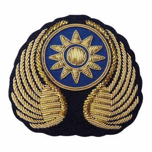 Pakistan Factory Wholesale High Quality Sew-On Embroidered <b>Badges</b> Hand Embroidered Bullion Wire <b>Badges</b> Low Price Fabric <b>Badges</b> - Product Image 6