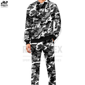 ชุดวอร์มลายพรางคุณภาพสูงสำหรับผู้ชาย ชุดวอร์มสไตล์ใหม่ รับสกรีนโลโก้ ชุดวอร์มผ้าฝ้ายฟลีซลายพรางแบบสวมหัว - Product Image 3