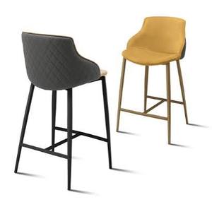 Customizable Modern Velvet Bar <b>Stool</b> Minimalist Metal Frame Counter Chair for Kitchen Island and Bar Counter - Product Image 1