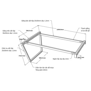 Pieds de table et de meuble Trapez Concept 180x160 - HCTC014 - Product Image 4