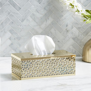 Caja de pañuelos de Metal de primera calidad con acento floral atractivo de aluminio, accesorios de baño para dormitorio más vendidos a precio barato - Product Image 5