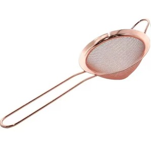 Rose Gold Fine Mesh Strainer Portable Eco-Friendly Spoons Flatware Type for <b>Tea</b> <b>Coffee</b> Powder Food Metal Material - Product Image 1