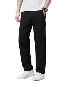 Pantalon décontracté en toile mi-lourde pour hommes et hommes grande taille, taille élastique, coupe droite, écologique, respirant, pour l'été - Product Image 6