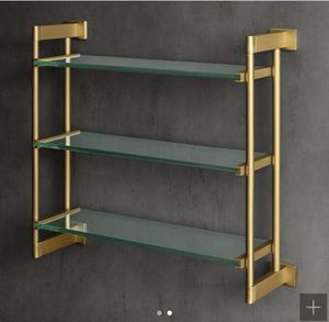 Estantes de pared de latón de lujo estantes para sala de estar pantalla decorativa que ahorra espacio - Product Image 1