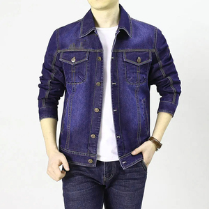 แจ็กเก็ตผ้ายีนส์ฤดูหนาวขนาดปกติของผู้ชายกันน้ำระบายอากาศลายตัวอักษรพอดีตัวสไตล์ล่าสุด - Product Image 3