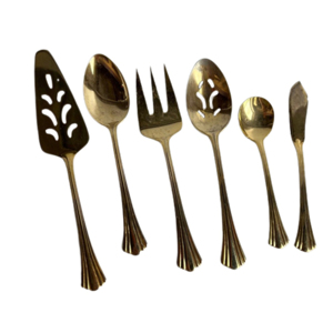 Ensemble de couverts couverts en acier inoxydable moderne poli or avec miroir élégant avec poignée en émail - Product Image 4