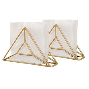 Porte-serviettes en acier inoxydable finition or de qualité durable Vaisselle Dîner Porte-papier Boîte à mouchoirs en métal pour Restaurant - Product Image 1