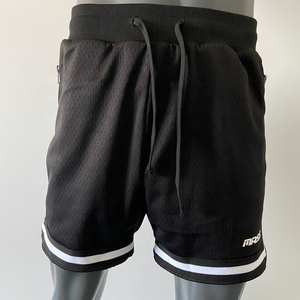 Shorts de sport décontractés pour hommes, taille mi-haute, shorts de basket-ball, shorts en maille respirants à séchage rapide avec élastique - Product Image 2