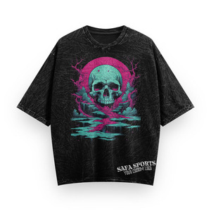 เสื้อยืดผู้ชายประดับพลอยเทียมเสื้อยืดโอเวอร์ไซส์พิมพ์ลายโลโก้เสื้อยืดล้างกรดวินเทจออกแบบได้ตามต้องการ - Product Image 4