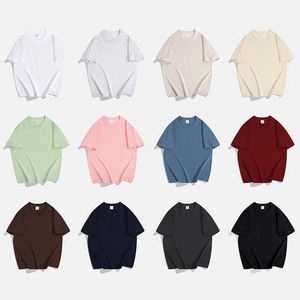 Personalizado de alta calidad impreso logotipo 100% algodón de gran tamaño en blanco liso Casual de talla grande patrón sólido tejido de punto camiseta de los hombres - Product Image 2