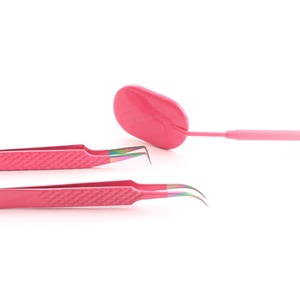 handcrafted from professional quality sustainable steel eyelash extension tweezers & <b>mirror</b> for <b>extended</b> use - Product Image 1