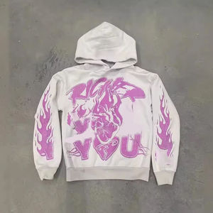 Sweat à capuche sérigraphié personnalisé, coton mélangé, poids lourd 500 g/m², lavage à l'acide, délavé au soleil, rivet court, coupe boxy, sweat à capuche zippé - Product Image 4