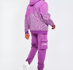 Ensemble de survêtements OEM personnalisés 2 pièces pour hommes, avec logo imprimé en sérigraphie, caractéristique de maternité - Product Image 4