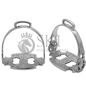 Estribos de caballo barroco de calidad superior, OEM superventas, venta al por mayor, Latón chapado en oro, estilo ecuestre, equitación inglesa - Product Image 2