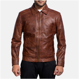 Chaquetas de Cuero para Hombre de Alta Calidad, Color Sólido Informal, Duraderas, Ajustadas, con Cuello Alto, Estilo Urbano para Invierno - Product Image 1