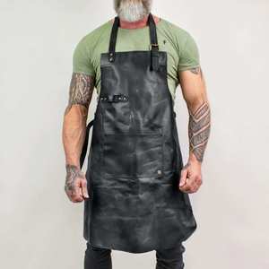 Delantal de Cuero Elegante para Barberos y Artistas del Tatuaje, Resistente al Calor, con Logotipo Personalizado Impreso, Delantal de Cuero para Soldadura y Trabajos en Metal - Product Image 2