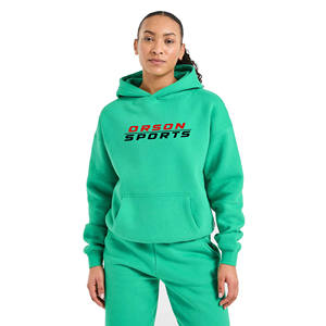 Sudadera con Capucha Extra Grande de Alta Calidad para Mujer, de Felpa de Algodón, Estilo Casual Urbano, Hombros Caídos, Logotipo Frontal con Bordado 3D Personalizable - Product Image 5