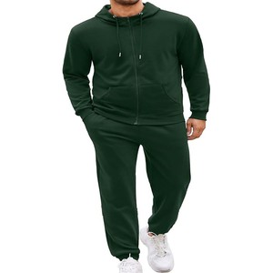 Nueva llegada para hombre chándal con cremallera Sudadera con capucha Joggers 2 piezas conjuntos algodón polar Streetwear ropa chándal impreso - Product Image 1