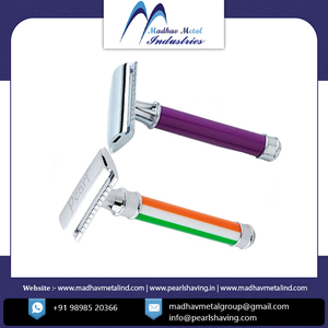 Maquinillas de afeitar de seguridad Madhav Metal de color personalizado con nuevo diseño certificado ISO de última calidad para hombres de fabricante indio - Product Image 3