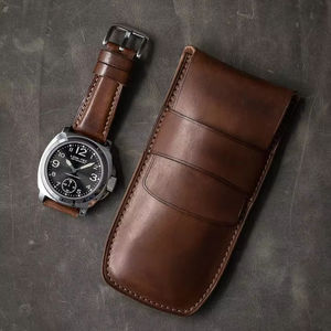 Estuche para reloj de cuero de vaca personalizado al por mayor de lujo para viajes, estuche para reloj con logotipo personalizado, estuche de almacenamiento portátil - Product Image 4