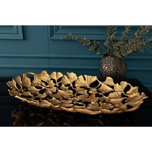 Bandejas doradas para servir con corte láser de hoja de arce para frutas y aperitivos, bandeja para servir recién llegada en Color dorado, regalos de inauguración de la casa - Product Image 5