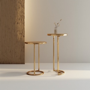 Nouvel arrivage Table d'appoint carrée en métal sur mesure Finition dorée Style moderne élégant pour la maison Hôtel Restaurant Décor en miroir - Product Image 3