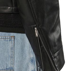 Veste en cuir véritable à col montant de haute qualité pour hommes, manteau long d'hiver en noir et blanc, nouveau design pour motos - Product Image 4