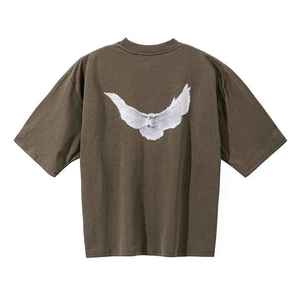 Impression personnalisée Stone Wash Stone Washed T-shirt graphique surdimensionné en coton uni pour hommes - Product Image 5