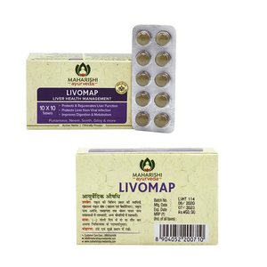 Tableta Maharishi Ayurveda Livomap altamente documentada para la protección del hígado mejora el flujo biliar suplemento sanitario - Product Image 1