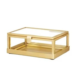 Caja de Joyería de Vidrio Rectangular Hecha a Mano de Excelente Calidad, Clásica y Elegante, Caja de Almacenamiento de Joyas Decorativa para el Hogar - Product Image 2