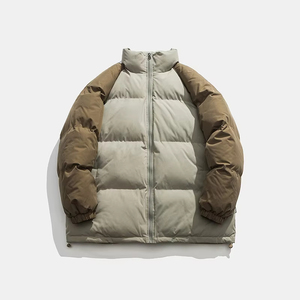 แจ็กเก็ตขนปลาปักเป้าสำหรับผู้ชาย, แจ็กเก็ตหนาแบบมีซิปสไตล์ใหม่แขนสีตัดกันสำหรับคู่รัก - Product Image 6