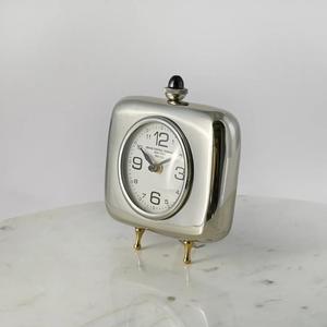 Shiny Polish Metal <b>Clock</b> With Gold Legs Footed Base Decorative Room Decor <b>Alarm</b> <b>Clock</b> Easy Portable - Product Image 2
