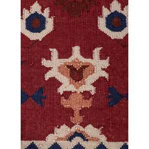 Tapis en laine tissé plat Bédouin rouge et orange, jacquard floral, à poils coupés et tuftés pour la maison, l'extérieur, la prière et l'exercice - ADWL-23004 - Product Image 3