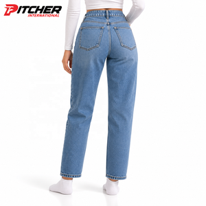 Jeans de Mezclilla para Mujer con Pierna de Barril Personalizada, Denim Lavado para Boutiques de Moda, Producción de Marca Privada con MOQ Bajo - Product Image 3