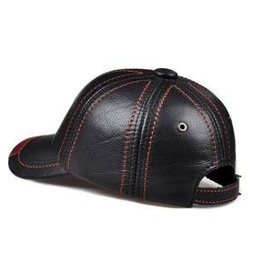 Versión Coreana de cuero de ocio, gorras deportivas de hombre de Color puro, gorra de béisbol de cuero de camionero de 6 paneles personalizada para mujeres y hombres - Product Image 3