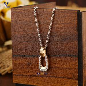 0.153 TDW colgante de diamante de corte brillante redondo con cadena oro amarillo certificado/no certificado Diamante Cvd hpht Joyería de diamantes - Product Image 2