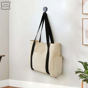 กระเป๋าผ้าแคนวาสแบบออแกนิกสำหรับผู้หญิง, กระเป๋าผ้าแคนวาสแบบสองโทนสีกระเป๋าลำลองรีไซเคิลได้สำหรับช้อปปิ้งและชายหาด - Product Image 3