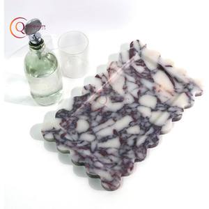 Nueva colección, bandeja de mármol hecha a mano, vajilla decorativa, el mejor artículo de servidor de alimentos chapado, la mejor calidad para restaurante de Hotel - Product Image 5