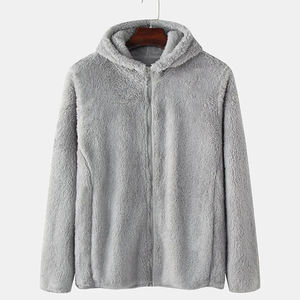 Nouveau sweat à capuche zippé pour homme, hiver, bloc de couleur, 100% coton, polaire sherpa, séchage rapide, respirant - Product Image 1