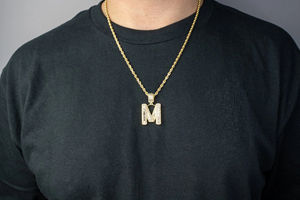 À la mode Hip Hop nom pendentif personnalisé laboratoire cultivé diamant 925 en argent Sterling glacé coeur caution conception pendentif pour unisexe - Product Image 4