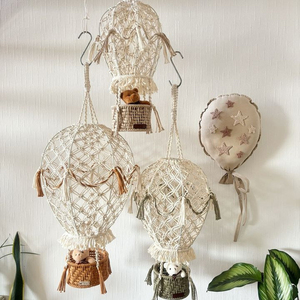Decoración Bohemia hecha a mano macramé globo de aire caliente pantalla para habitación de niños globos de macramé colgantes decorativos de Vietnam - Product Image 2