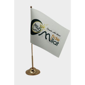 Gold-Plated Desk <b>Flag</b> with Digital Printing Techniques <b>for</b> Graphics - Product Image 5