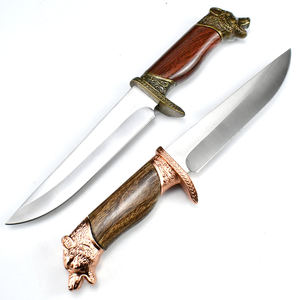 Vente en gros de commandes en gros personnalisées OEM ODM couteau de chasse professionnel Damas lame fixe portable avec gaine de survie - Product Image 4